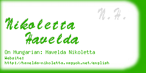 nikoletta havelda business card